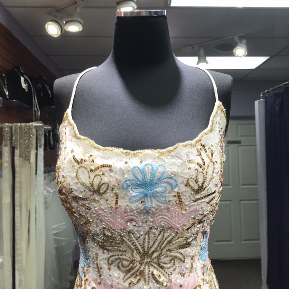 Rachel Allan - Style 40080 - Size 0 - White/Multi - Picture 3 of 4